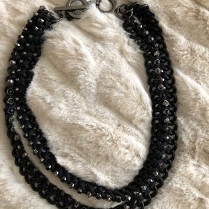 Black rope/ chain jewel necklace